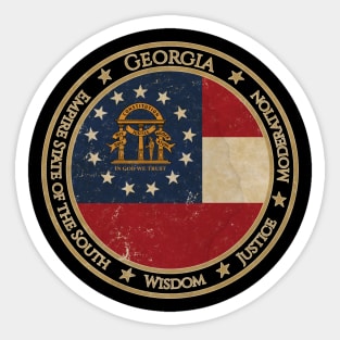 Vintage Georgia USA United States of America American State Flag Sticker